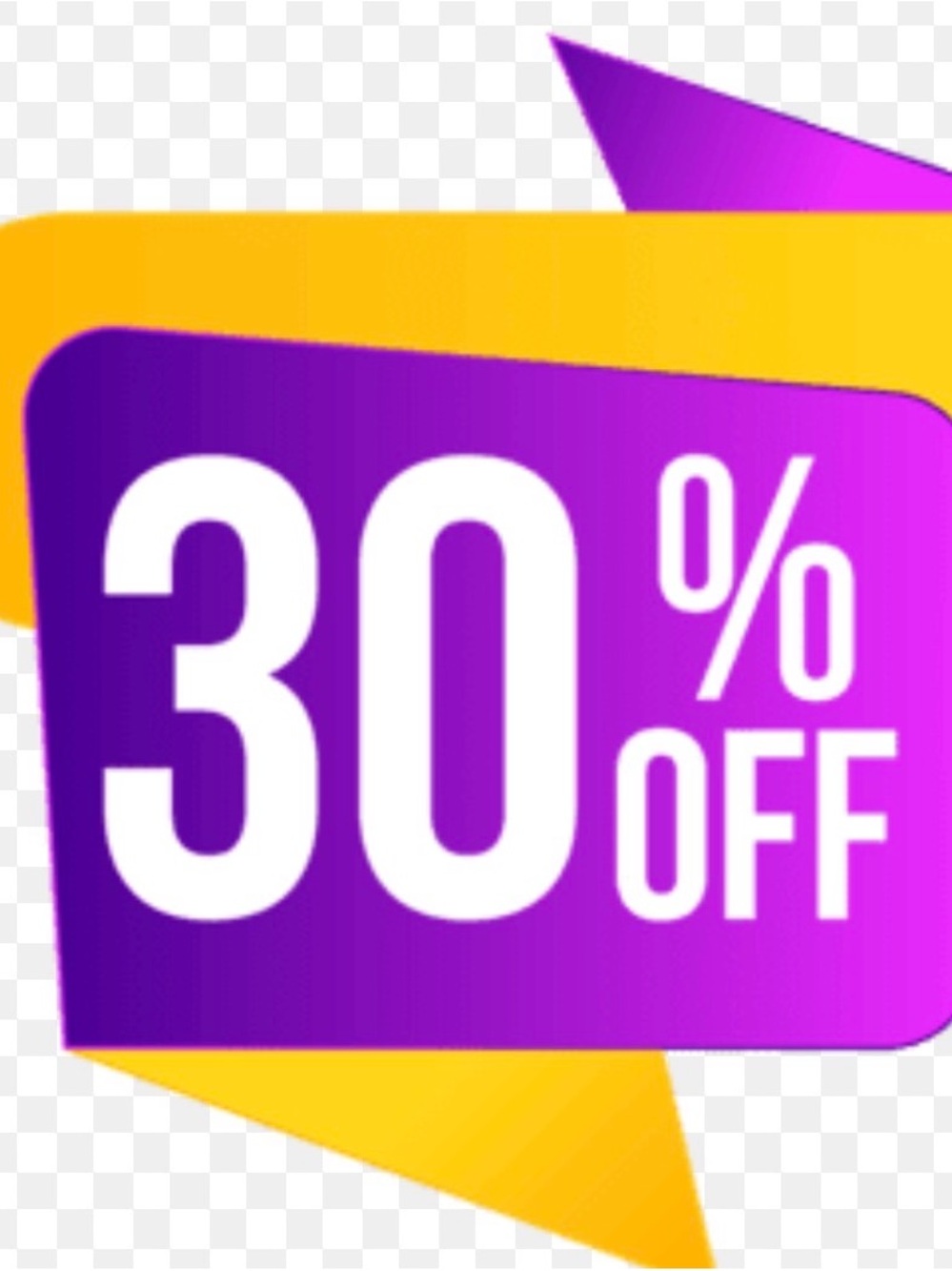 30% Off Bright Purple & Yellow Sale Badge